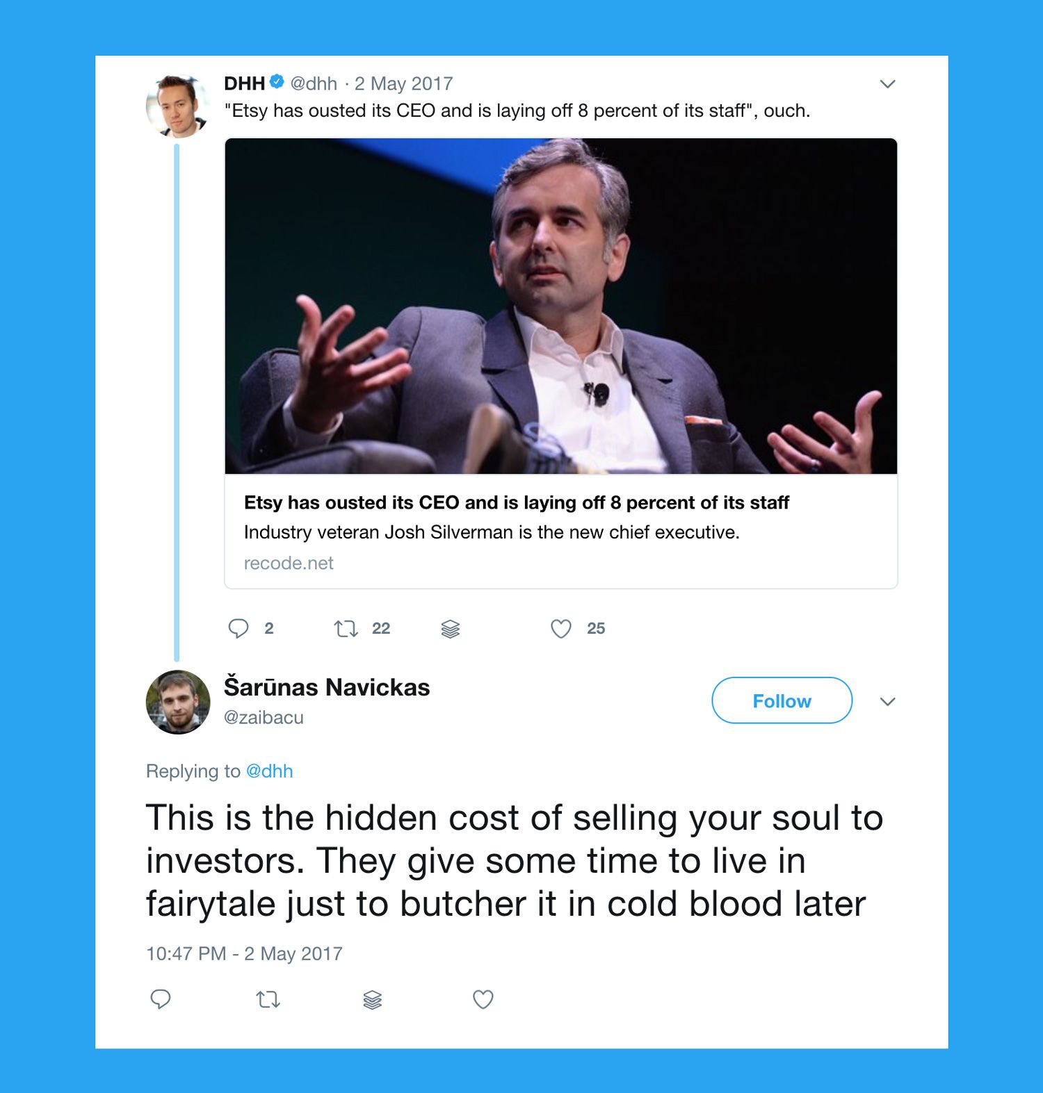 selling your soul to investors